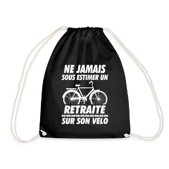 un retraité sur son vélo humour retraite cycliste - Sac de sport léger - noir - Devant