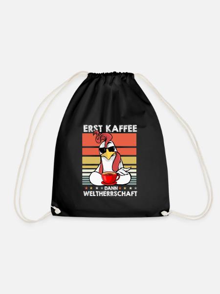 Hahn Gockel Sonnenbrille Kaffee - Turnbeutel - Schwarz