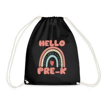 Hallo Pre-K Boho Rainbow New Pre-K Student Pre-K - Turnbeutel - Schwarz - Vorne