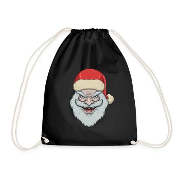 Gruseliges Weihnachtsmann L�cheln gruseliger Weihn - Turnbeutel - Schwarz - Vorne