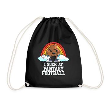Ich lutsche am Fantasy Football Poop Rainbow Footb - Turnbeutel - Schwarz - Vorne