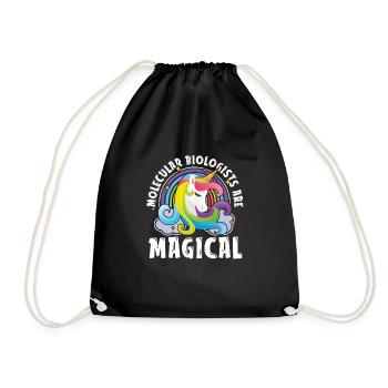 Biology Biologist Unicorn Molecular Biologist - Drawstring Bag - black - Front