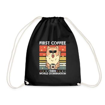 Pomeranian Sunglasses Coffee - Drawstring Bag - black - Front