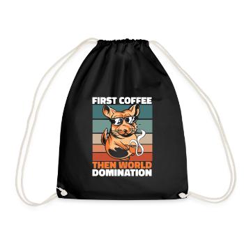 Chinchilla Coffee Sunglasses - Drawstring Bag - black - Front