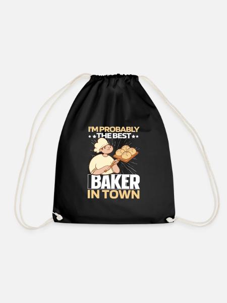 Backen Bäcker Bäckerei - Turnbeutel - Schwarz