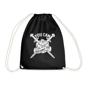Sie k�nnen sicherlich D20 RPG Gamer - Turnbeutel - Schwarz - Vorne