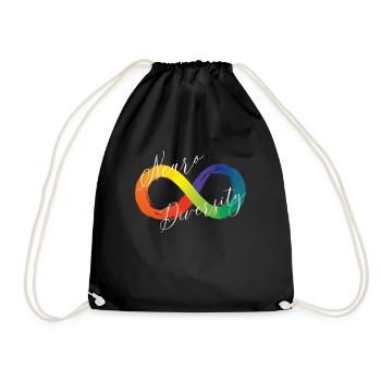 Neuro -Vielfalt Infinity Symbol Spectrum Autismus - Turnbeutel - Schwarz - Vorne
