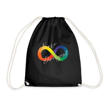 Neuro -divergierende Infinity -Symbolspektrumbewus - Turnbeutel - Schwarz - Vorne