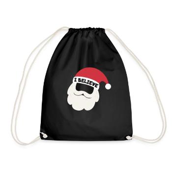 Ich glaubeSanta Shirtich glaube Santa Santa Santa - Turnbeutel - Schwarz - Vorne