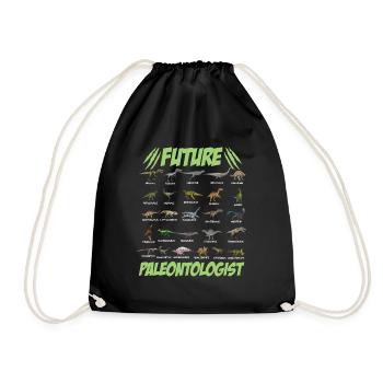 Zuk�nftige Pal�ontologe Jungen M�dchen Dinosaurier - Turnbeutel - Schwarz - Vorne