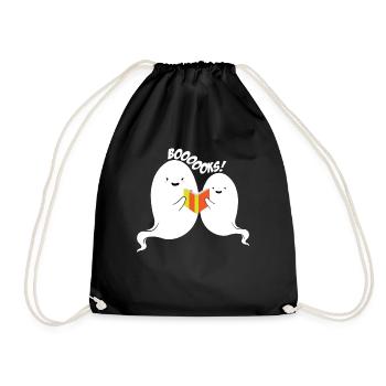 Ghost Halloween Bookworm Ghost Reading Boooooks - Turnbeutel - Schwarz - Vorne