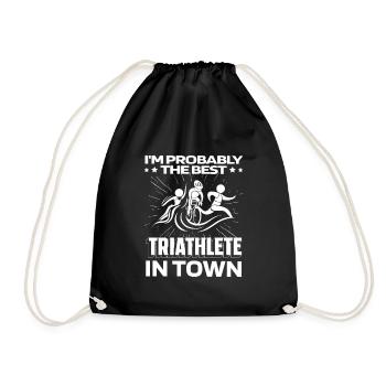 Triathlon Triathlete Funny - Drawstring Bag - black - Front