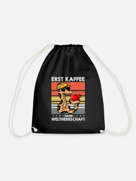Boa Constrictor Schlange Sonnenbrille Kaffee - Turnbeutel - Schwarz