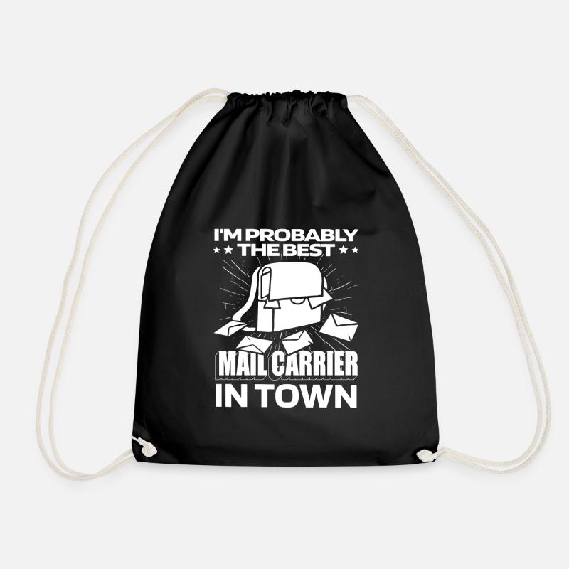 Postbote Briefträger Lustig - Turnbeutel - Schwarz