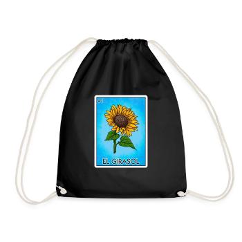 El Girasol Sonnenblumenkarte Mexikanische Lotterie - Turnbeutel - Schwarz - Vorne