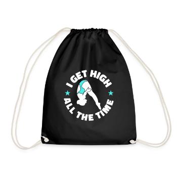 Diving Diver Funny - Drawstring Bag - black - Front