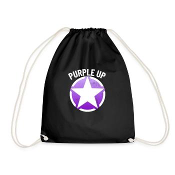 Lila up milit�rstar milit�r Kinder lila lila auf - Turnbeutel - Schwarz - Vorne
