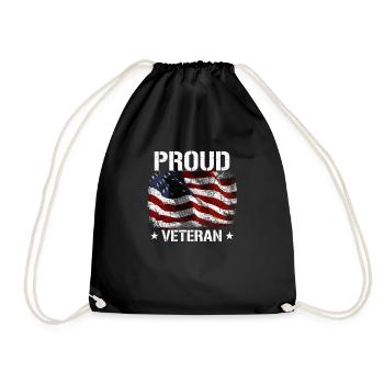 Veteraner Milit�rveteran USA Flagge Veteran Vetera - Turnbeutel - Schwarz - Vorne