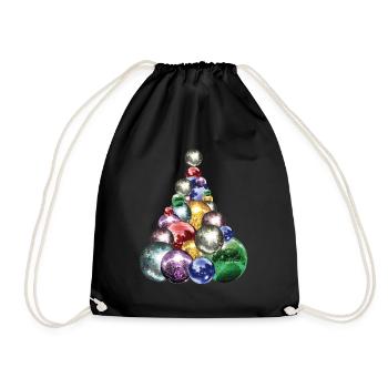Disco Weihnachtsbaum Disco B�lle Disco LiebhaberDi - Turnbeutel - Schwarz - Vorne