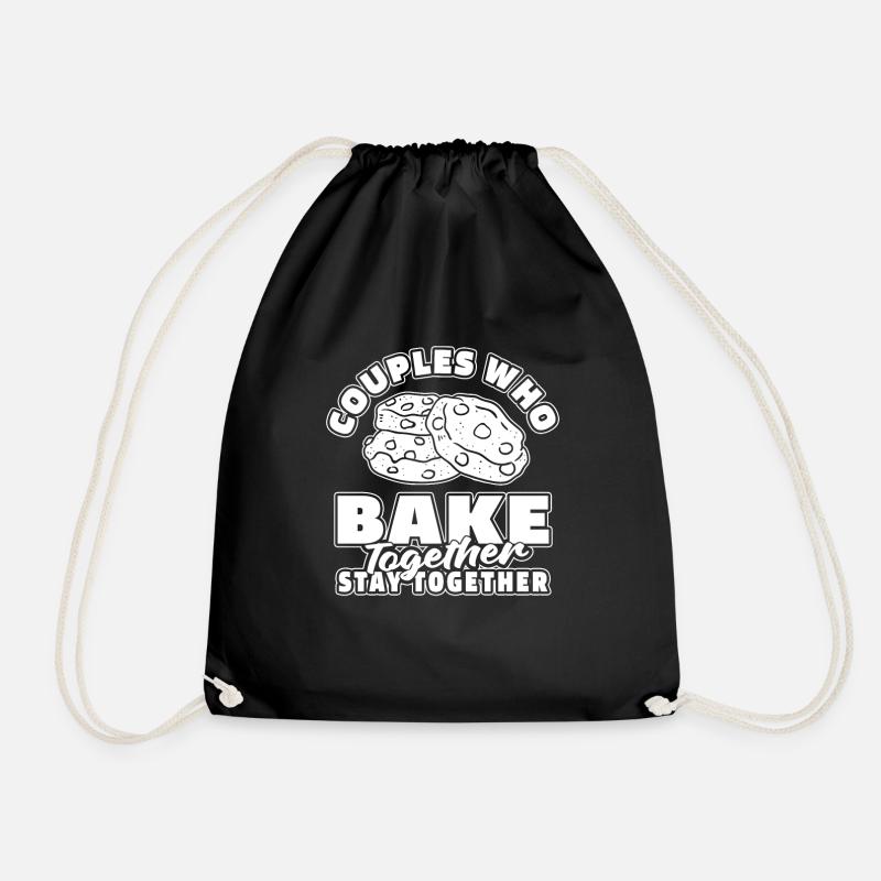 Backen Bäcker Bäckerei Paar - Turnbeutel - Schwarz