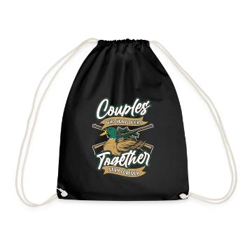 Duck Hunting Duck Hunting Pair - Drawstring Bag - black - Front