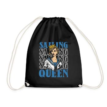 Sailing Sailboat Queen - Drawstring Bag - black - Front