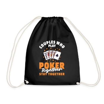 Poker Paar - Turnbeutel - Schwarz - Vorne