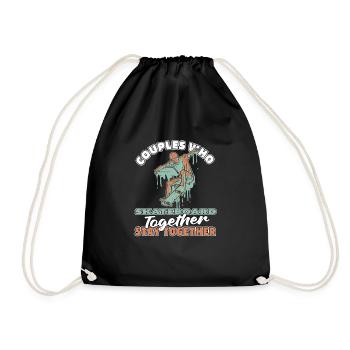 Couple de skateboard - Sac de sport léger - noir - Devant