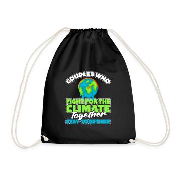 Climate Change Protection Couple - Drawstring Bag - black - Front