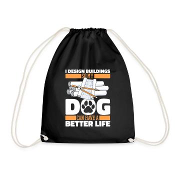 Architecte Architecture Chien - Sac de sport léger - noir - Devant