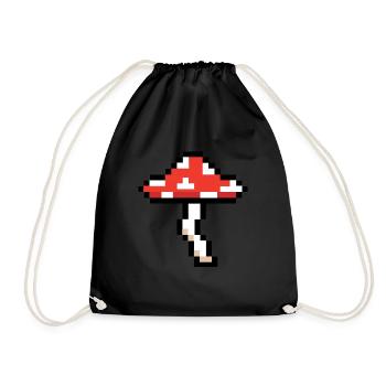 8 -Bit -Pilz -Videospiel Player Pixel Pilz - Turnbeutel - Schwarz - Vorne
