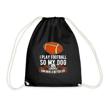 Chien de football américain - Sac de sport léger - noir - Devant