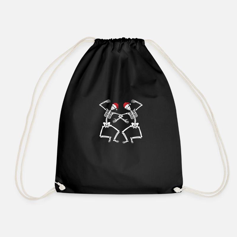 Weihnachtsskelette Goth Square Dancing Skelette - Turnbeutel - Schwarz