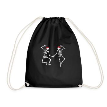 Weihnachtsskelette verliebt Paare Goth Dancing - Turnbeutel - Schwarz - Vorne