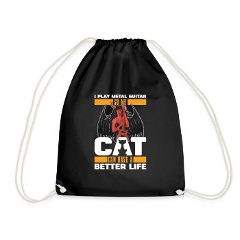 Metal Guitare Rock Guitariste Cat - Sac de sport léger - noir - Devant