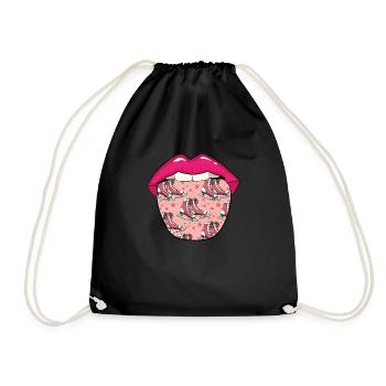 Figure Skating Figure skater Lips - Drawstring Bag - black - Front