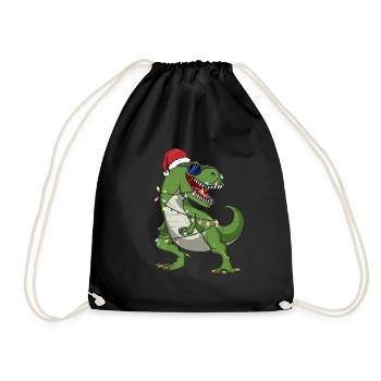 Weihnachtsbaum T-Rex Tyrannosaurus Rex Weihnachten - Turnbeutel - Schwarz - Vorne