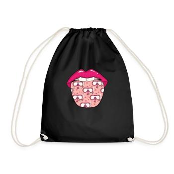 Snorkeling Lips - Drawstring Bag - black - Front