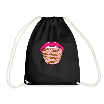 Jaguar Lips - Drawstring Bag - black - Front