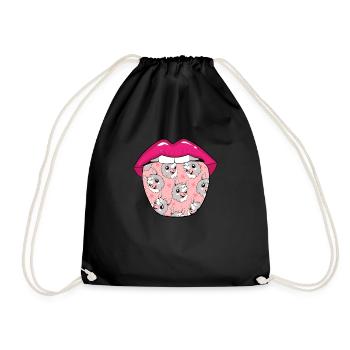 Lama Llama Langue - Sac de sport léger - noir - Devant