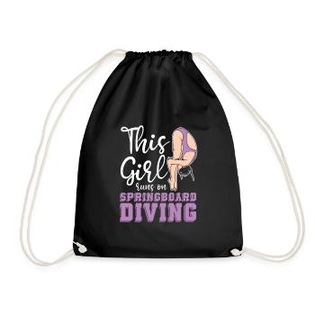 Diving Diver Girls - Drawstring Bag - black - Front