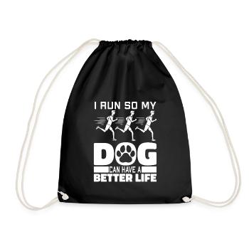 Coureur Jogger Coureur Chien de course - Sac de sport léger - noir - Devant