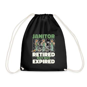 Retired caretaker - Drawstring Bag - black - Front