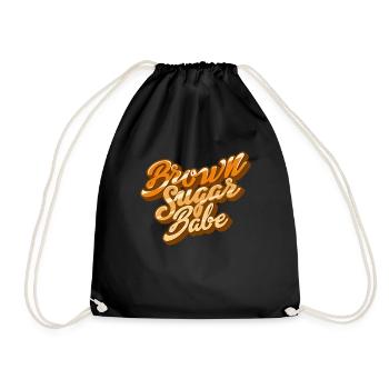 Brauner Zuckerbabe schwarzer Frau Melanin brauner - Turnbeutel - Schwarz - Vorne