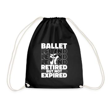 Retired Ballet Balerina - Drawstring Bag - black - Front