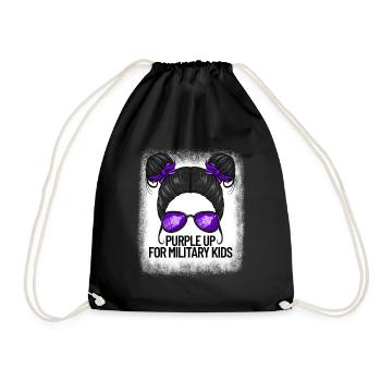 Violet pour les enfants militaires Fille violette sur - Sac de sport léger - noir - Devant