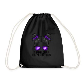 Violet pour les enfants militaires Fille violette sur - Sac de sport léger - noir - Devant