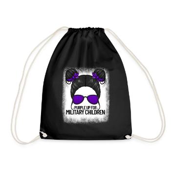 Violet pour les enfants militaires Fille violette sur - Sac de sport léger - noir - Devant