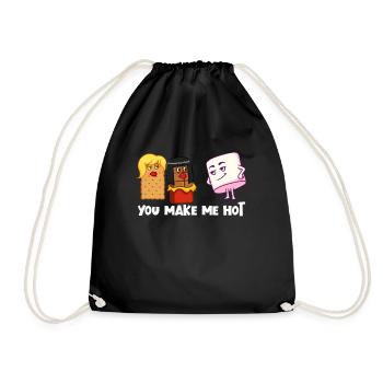 You make me hot S'mores Marshmallow Camping Sm - Drawstring Bag - black - Front