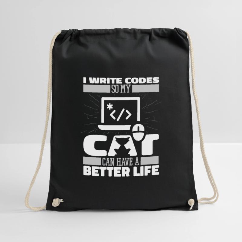 Entwickler Coder Programmierer Katze Turnbeutel
